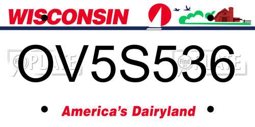 OV5S536 Wisconsin License Plate