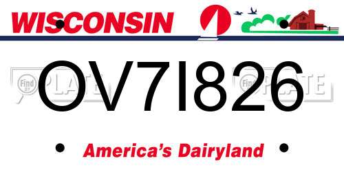 OV7I826 Wisconsin License Plate