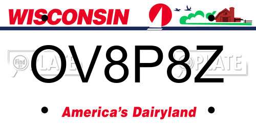 OV8P8Z Wisconsin License Plate