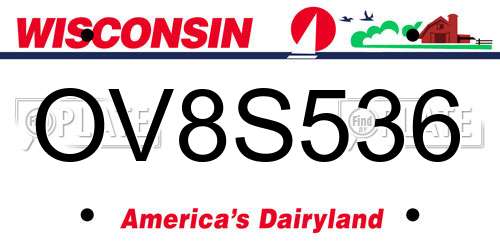 OV8S536 Wisconsin License Plate