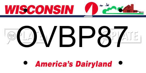 OVBP87 Wisconsin License Plate
