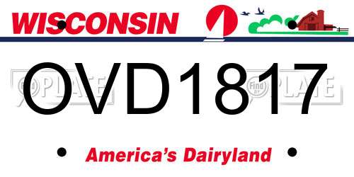 OVD1817 Wisconsin License Plate