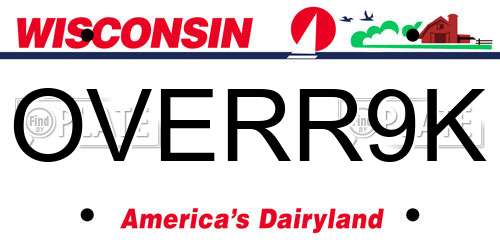 OVERR9K Wisconsin License Plate