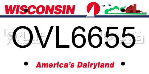 OVL6655 Wisconsin License Plate
