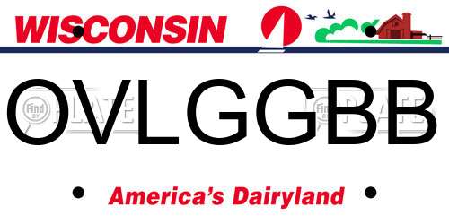 OVLGGBB Wisconsin License Plate