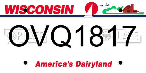 OVQ1817 Wisconsin License Plate