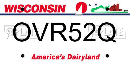 OVR52Q Wisconsin License Plate