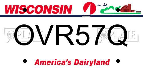 OVR57Q Wisconsin License Plate