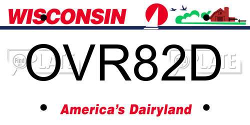 OVR82D Wisconsin License Plate