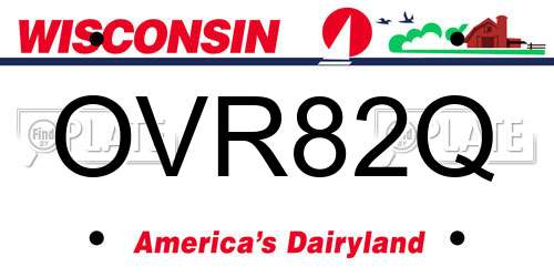 OVR82Q Wisconsin License Plate