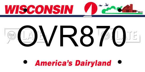 OVR870 Wisconsin License Plate