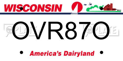 OVR87O Wisconsin License Plate
