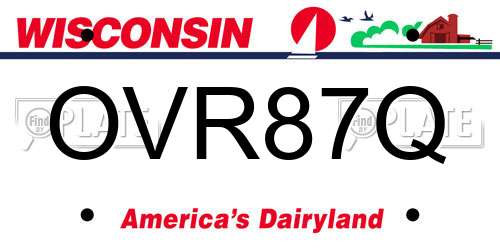 OVR87Q Wisconsin License Plate