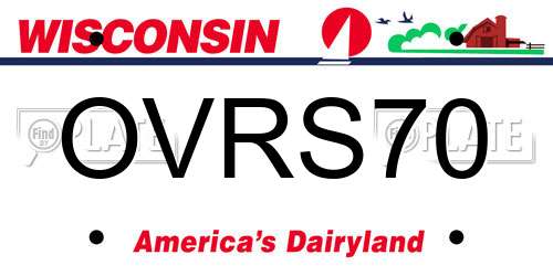 OVRS70 Wisconsin License Plate