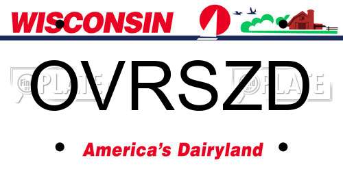 OVRSZD Wisconsin License Plate