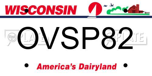OVSP82 Wisconsin License Plate
