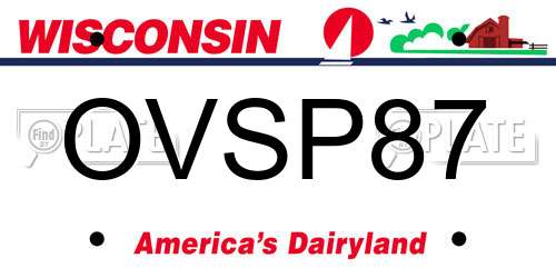 OVSP87 Wisconsin License Plate