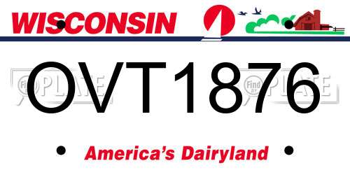OVT1876 Wisconsin License Plate