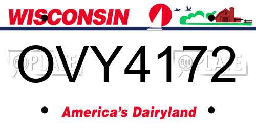 OVY4172 Wisconsin License Plate