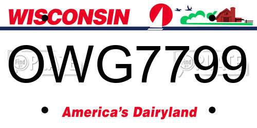 OWG7799 Wisconsin License Plate