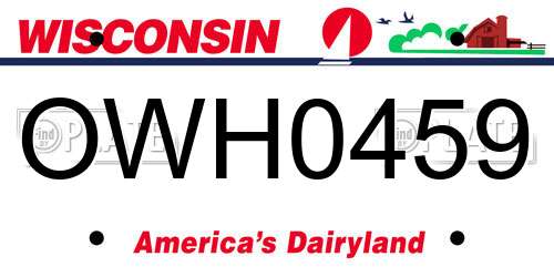 OWH0459 Wisconsin License Plate