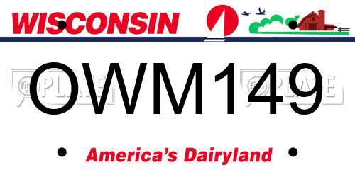 OWM149 Wisconsin License Plate