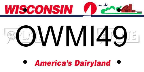 OWMI49 Wisconsin License Plate