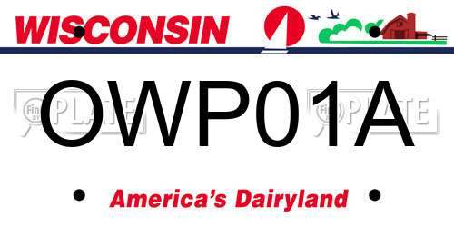 OWP01A Wisconsin License Plate