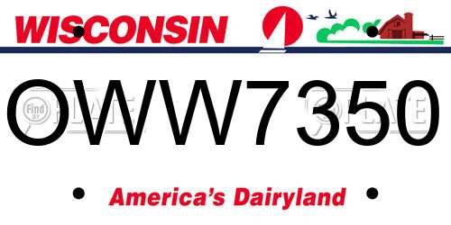 OWW7350 Wisconsin License Plate