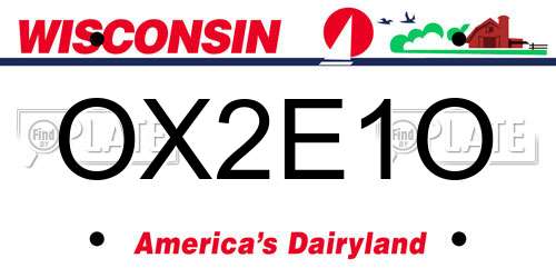 OX2E1O Wisconsin License Plate