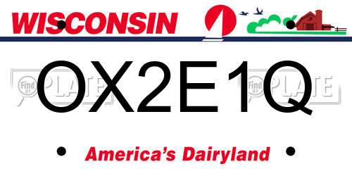 OX2E1Q Wisconsin License Plate