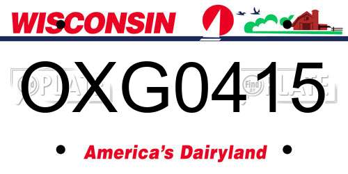 OXG0415 Wisconsin License Plate