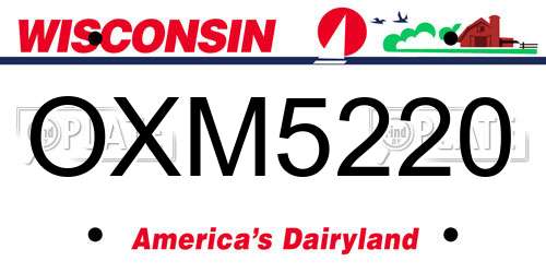 OXM5220 Wisconsin License Plate