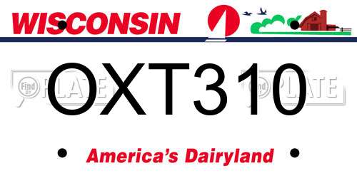 OXT310 Wisconsin License Plate