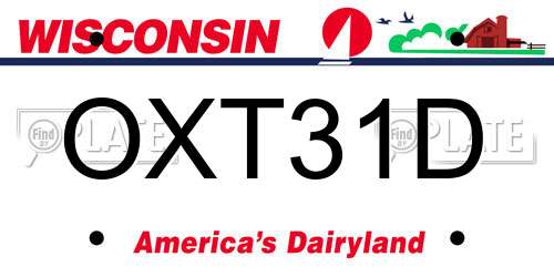 OXT31D Wisconsin License Plate