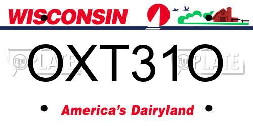 OXT31O Wisconsin License Plate