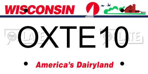 OXTE10 Wisconsin License Plate