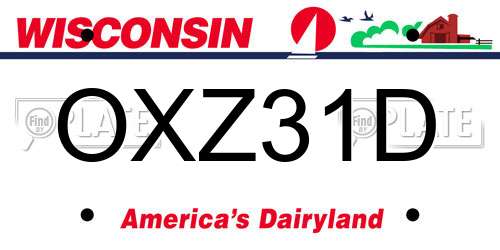 OXZ31D Wisconsin License Plate