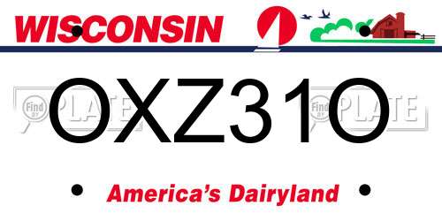 OXZ31O Wisconsin License Plate