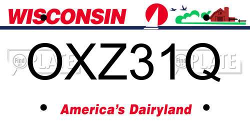 OXZ31Q Wisconsin License Plate