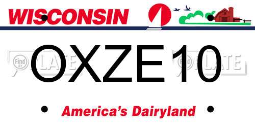 OXZE10 Wisconsin License Plate