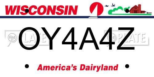 OY4A4Z Wisconsin License Plate
