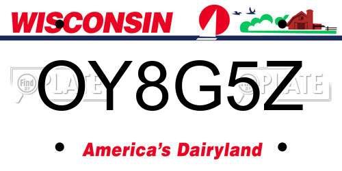 OY8G5Z Wisconsin License Plate