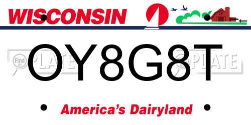 OY8G8T Wisconsin License Plate