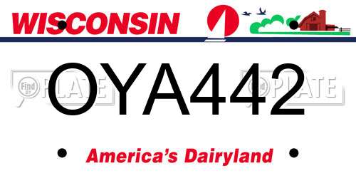 OYA442 Wisconsin License Plate