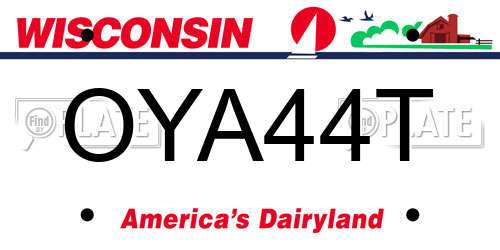 OYA44T Wisconsin License Plate