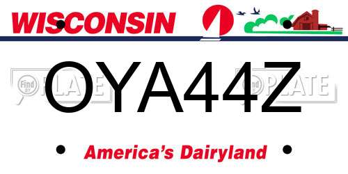 OYA44Z Wisconsin License Plate