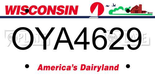OYA4629 Wisconsin License Plate