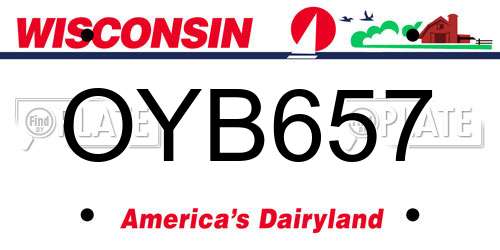 OYB657 Wisconsin License Plate