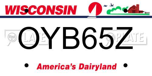 OYB65Z Wisconsin License Plate